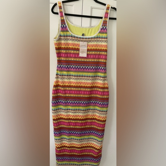 Sleeveless Slit long Dress by Fashion Sz L multicolor NWT - Picture 5 of 8